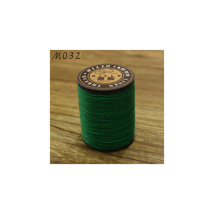 Hilo encerado de lino puro profesional de 0,55 mm, 150 m, para coser a mano trabajos de artesanía en cuero