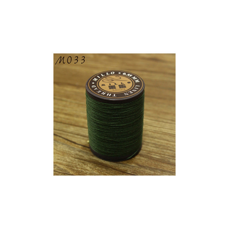Hilo encerado de lino puro profesional de 0,55 mm, 150 m, para coser a mano trabajos de artesanía en cuero