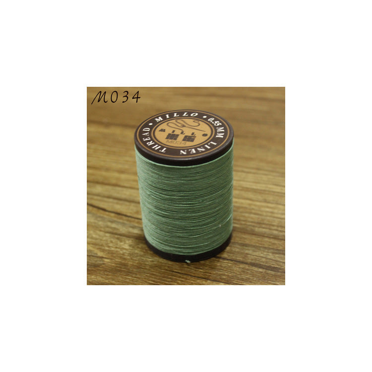 Hilo encerado de lino puro profesional de 0,55 mm, 150 m, para coser a mano trabajos de artesanía en cuero