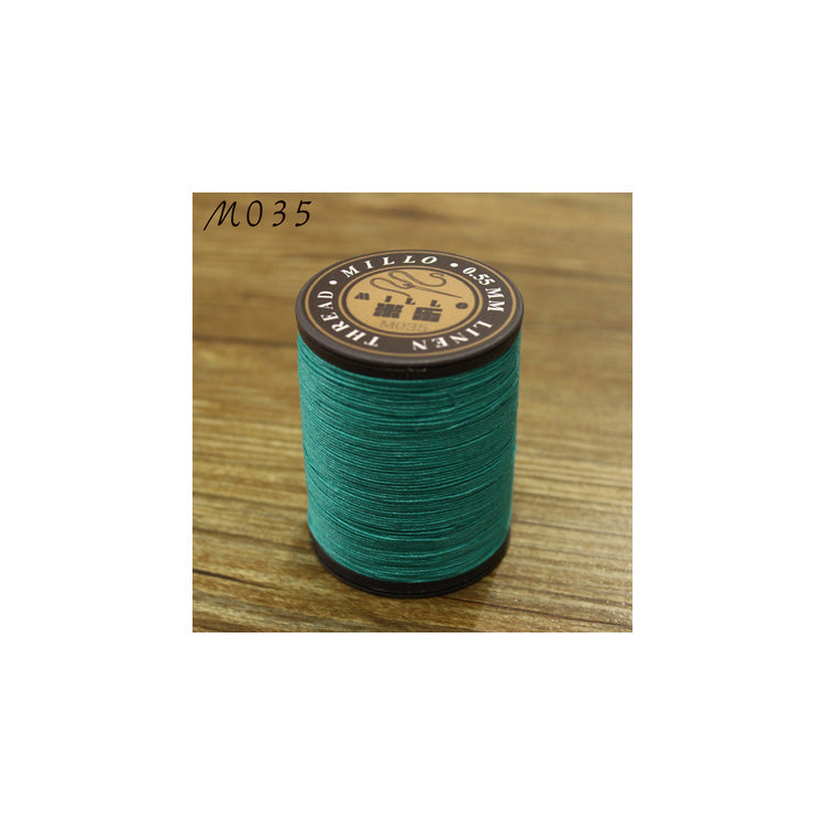 Hilo encerado de lino puro profesional de 0,55 mm, 150 m, para coser a mano trabajos de artesanía en cuero