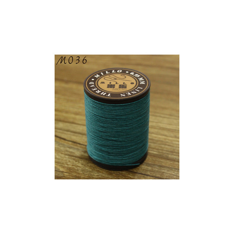 Hilo encerado de lino puro profesional de 0,55 mm, 150 m, para coser a mano trabajos de artesanía en cuero