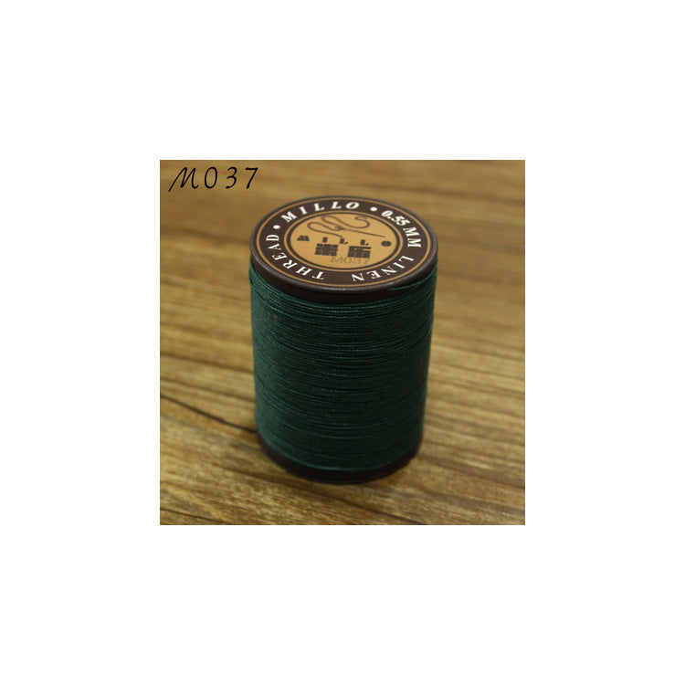 Hilo encerado de lino puro profesional de 0,55 mm, 150 m, para coser a mano trabajos de artesanía en cuero