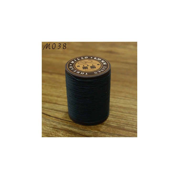 Hilo encerado de lino puro profesional de 0,55 mm, 150 m, para coser a mano trabajos de artesanía en cuero