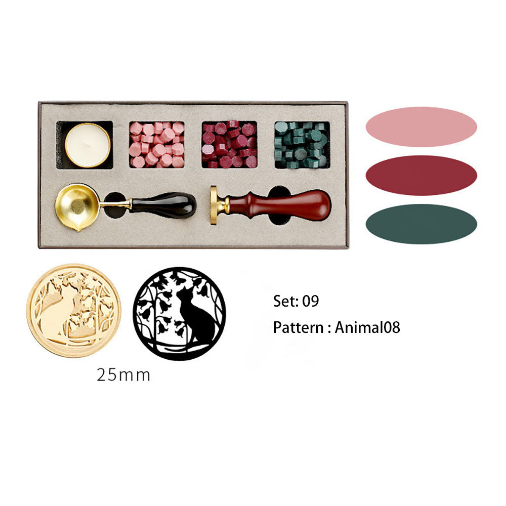 Siegelwachs-Umschlag-Hochzeitseinladungsstempel-Briefkarten-Kupferkopf-Set