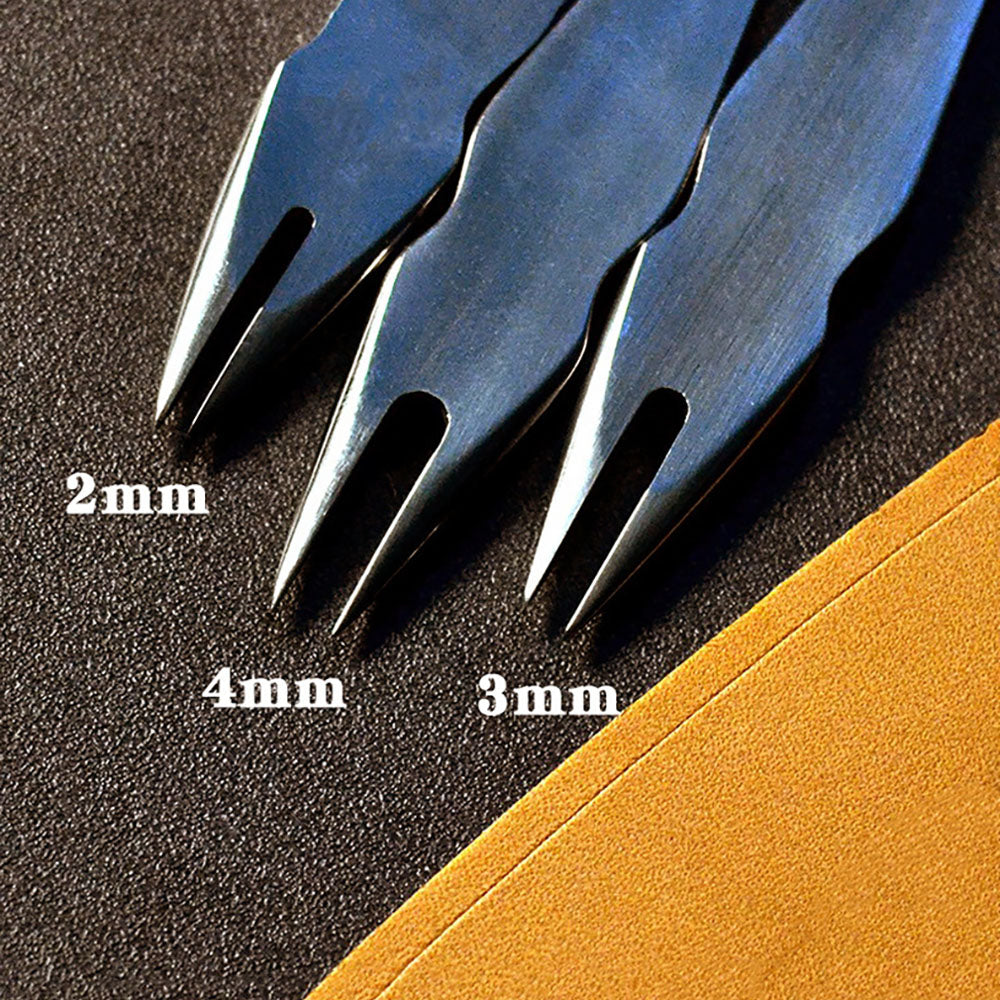 Prensa de borde para artesanía en cuero, calibre de espaciado de acero, herramienta para descascarar y hender 2/3/4 mm