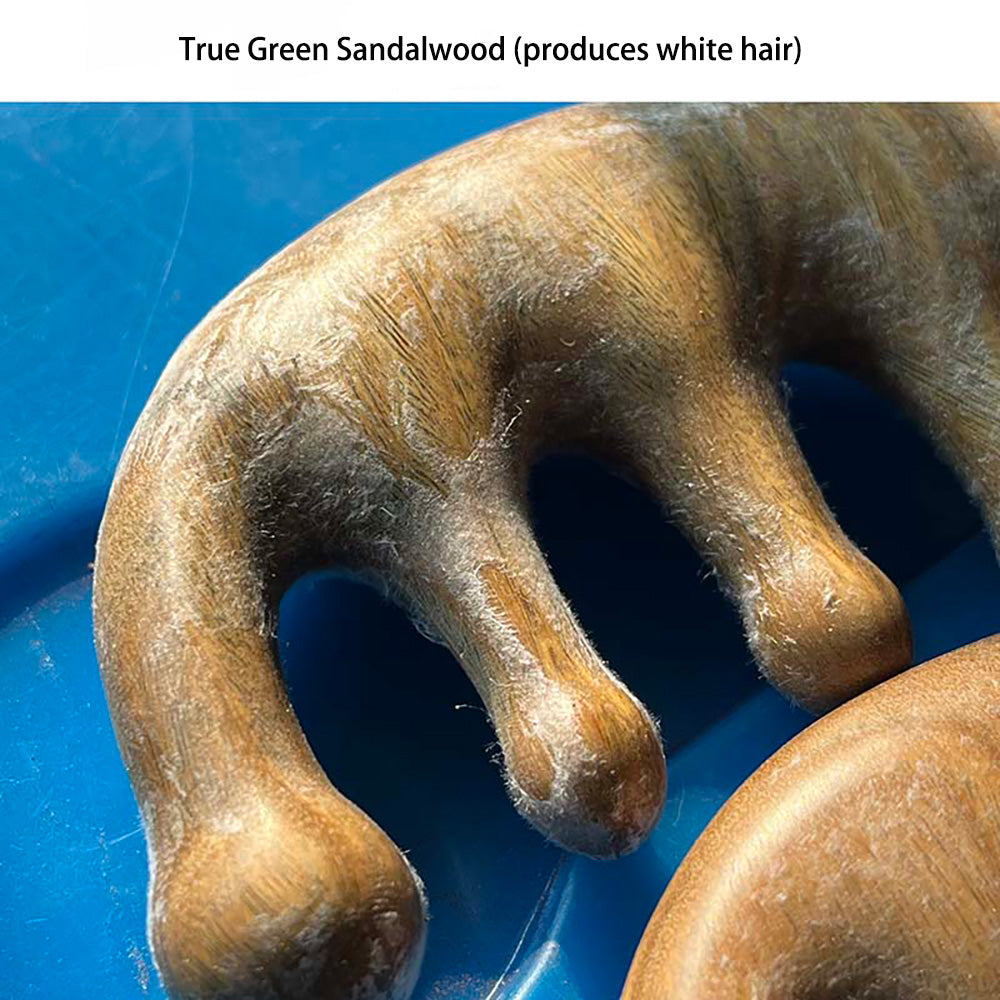 Wood Craft Nature Green Sandalwood Meridians Massage Comb Health Hair Therapy
