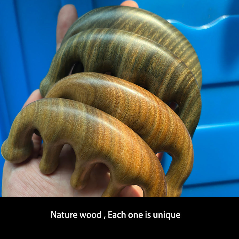Wood Craft Nature Green Sandalwood Meridians Massage Comb Health Hair Therapy