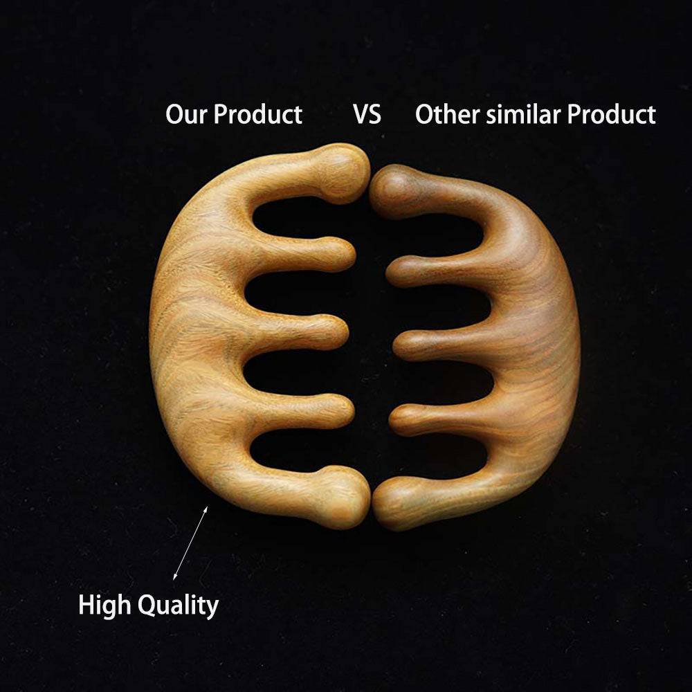 Wood Craft Nature Green Sandalwood Meridians Massage Comb Health Hair Therapy