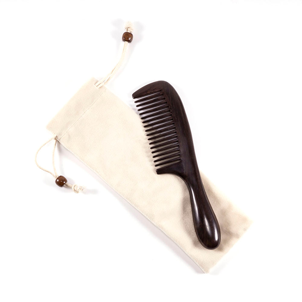 Wood Craft Blackwood Traditional Art Spliching Massage Comb Health Hair Therapy