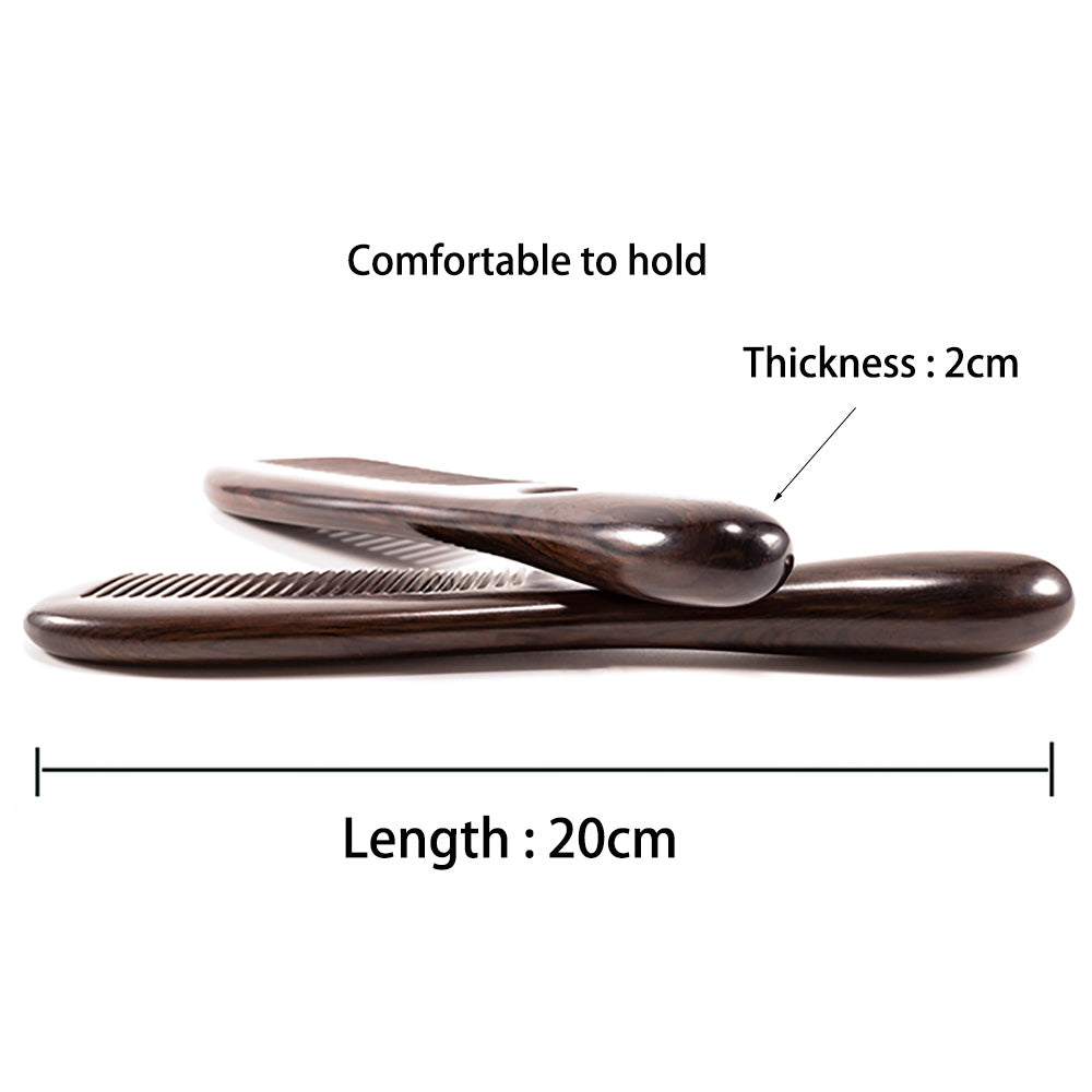 Wood Craft Blackwood Traditional Art Spliching Massage Comb Health Hair Therapy
