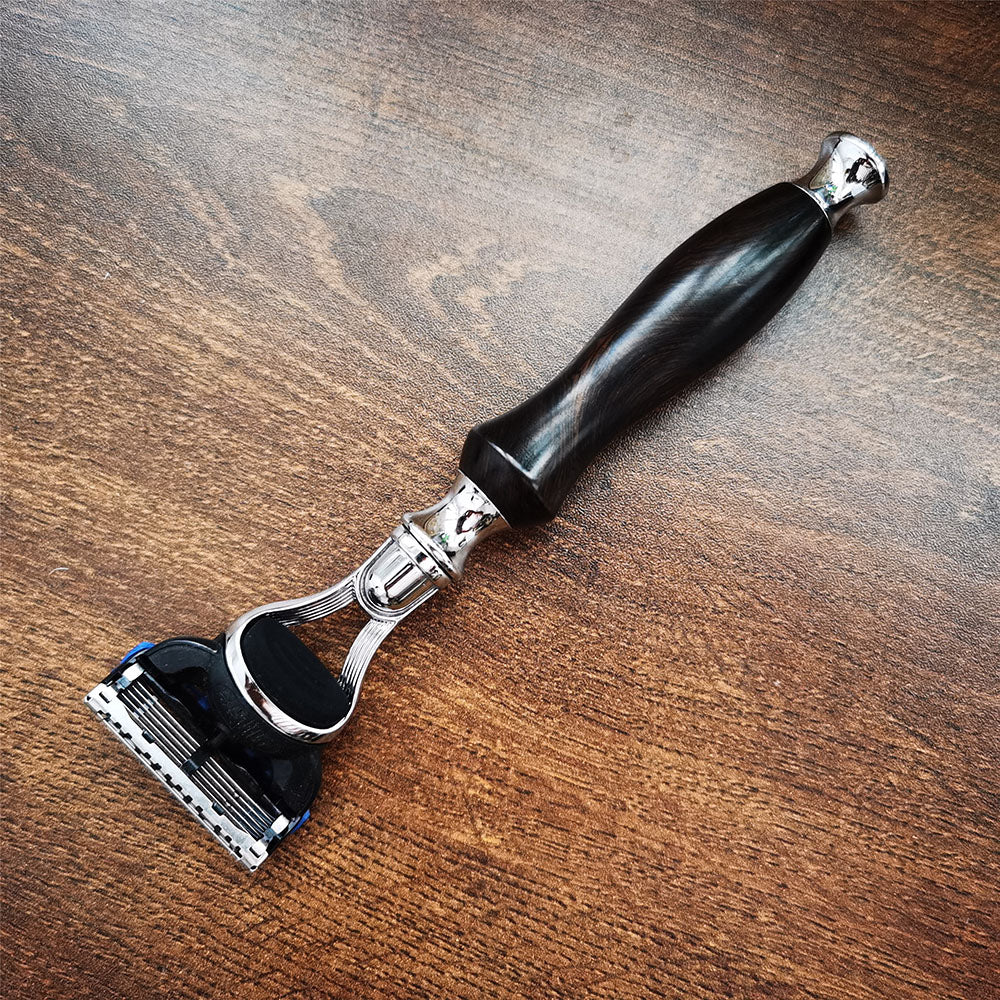 Handgefertigter Rasierer mit Edelholzgriff, passend für Gillette Shaver Fusion 5 Klingen, Geschenk