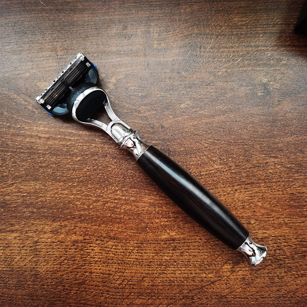 Handgefertigter Rasierer mit Edelholzgriff, passend für Gillette Shaver Fusion 5 Klingen, Geschenk