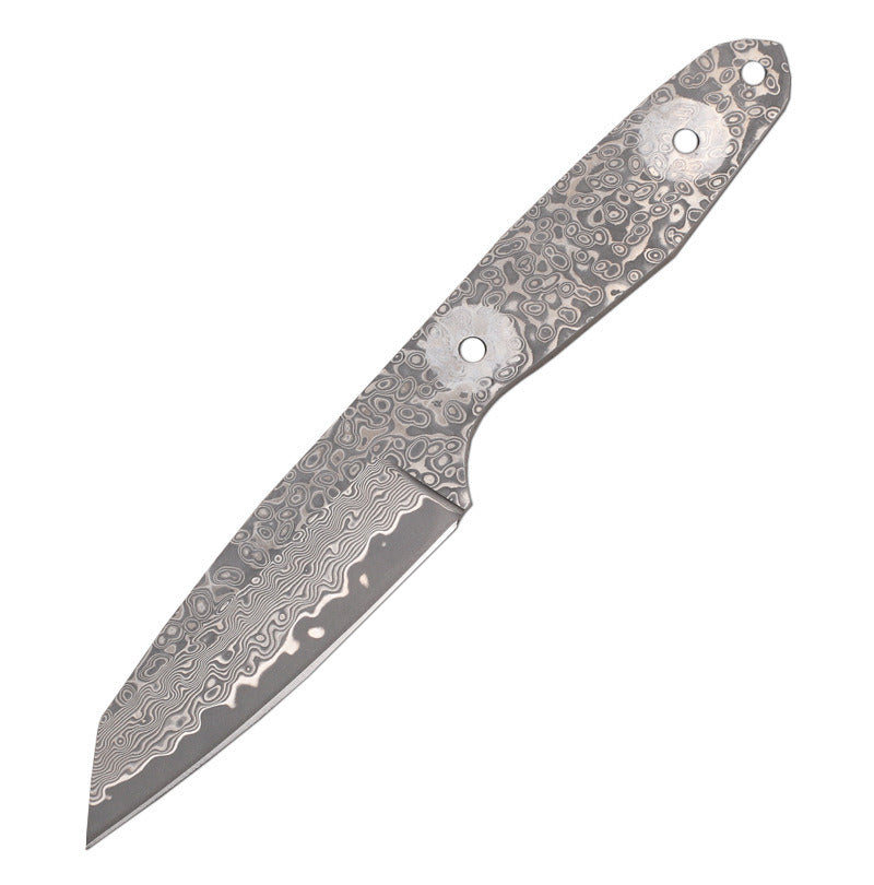 All Damascus Steel Blade Outdoor Knife EDC Damascus Handle Hand Craft DIY