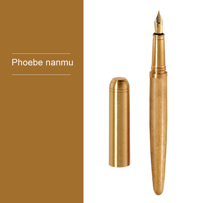 Brass Real Nature Wood Business Ink Pen Sign Pen Creative Gift Pen