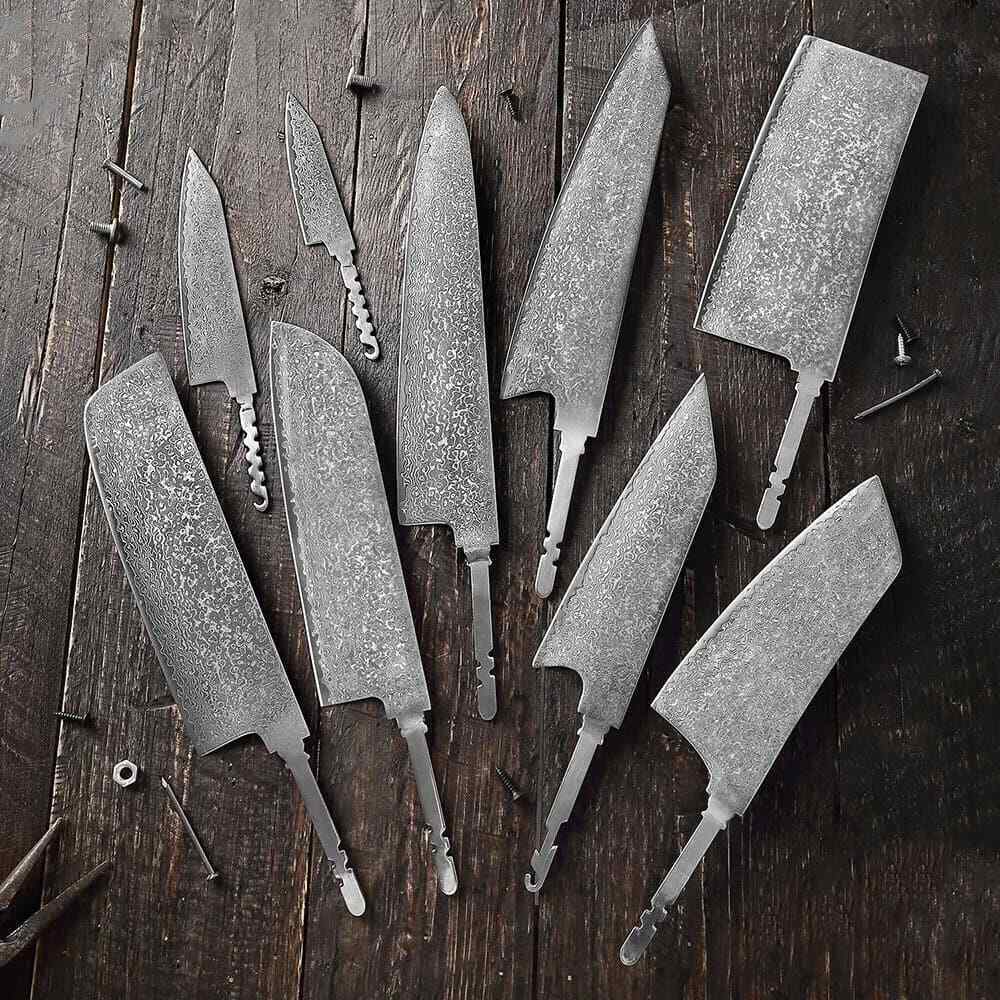 VG10 Damascus Steel Chef Knife Blank Blade DIY Home Hobby Kitchen Knife Material