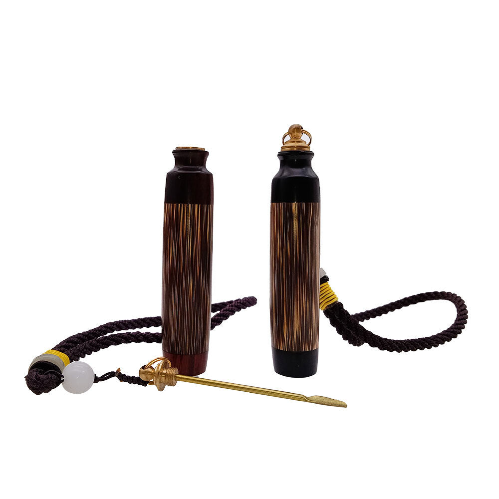 Wooden Craft Mini Bottle With Spoons Keychain Necklace Vials for Storing Herbs