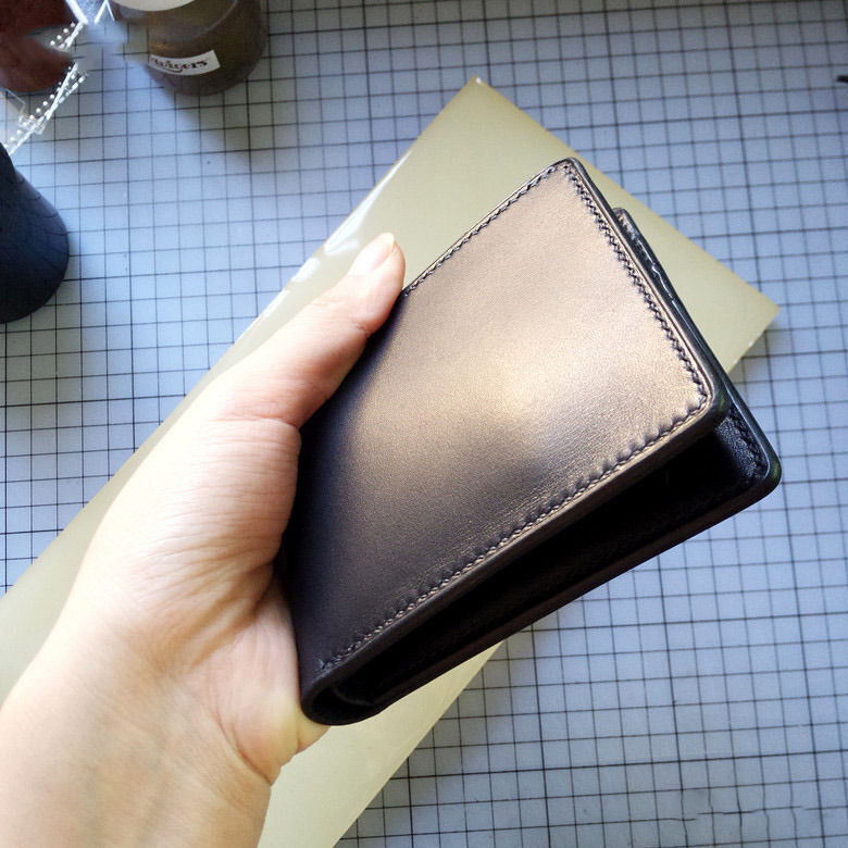 Handmade Vegetable Tanned Leather Wallet Genuine Cowhide Card Case Custom