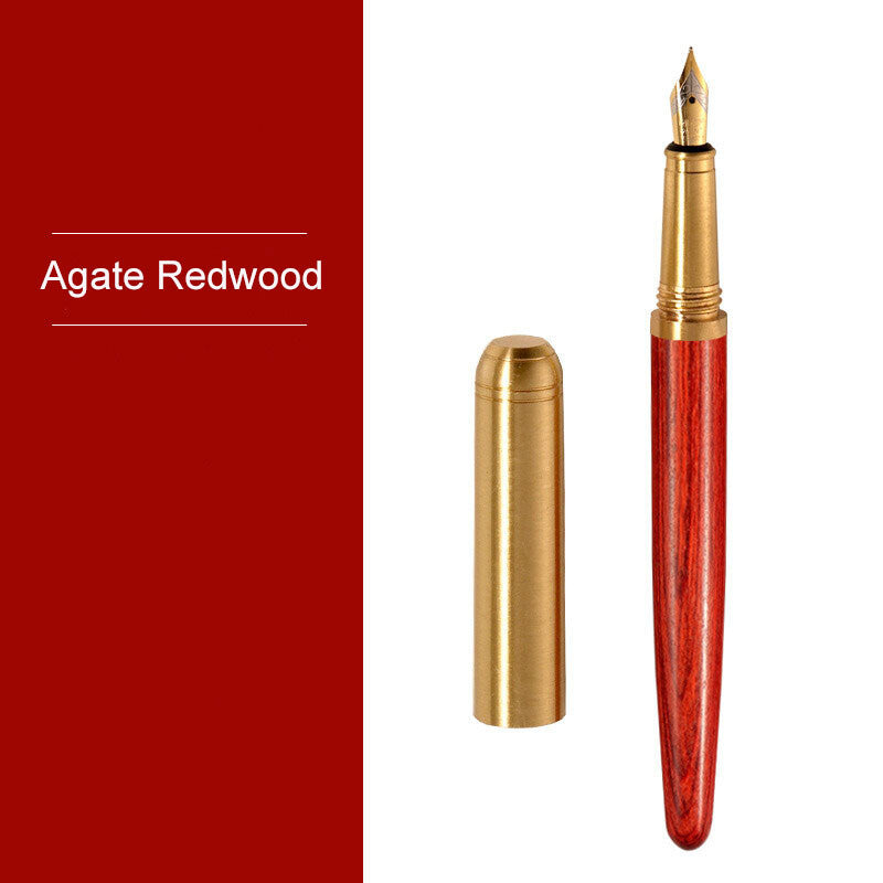 Brass Real Nature Wood Business Ink Pen Sign Pen Creative Gift Pen