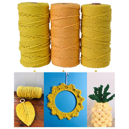 3mm Colorful Cotton Cord Twisted Macrame Rope Handmade Craft String Textile Diy