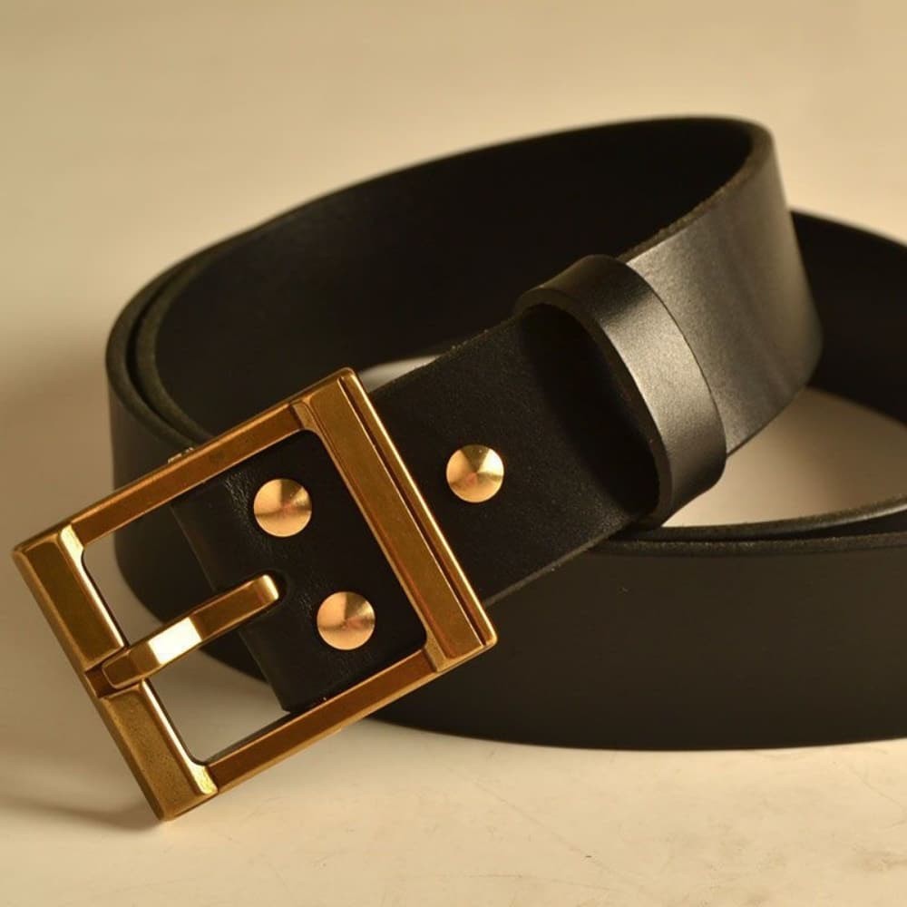 Solid Brass Removable Pin Belt Buckle for Leather Belt Handmade Jeans Men's 38mm