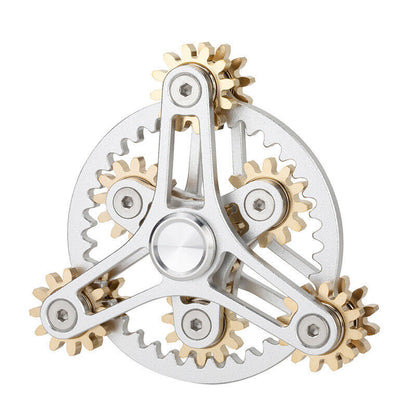 Linkage Hand Fidget Spinner Chain Brass Aluminum Gear Finger Gyro Relax Toy