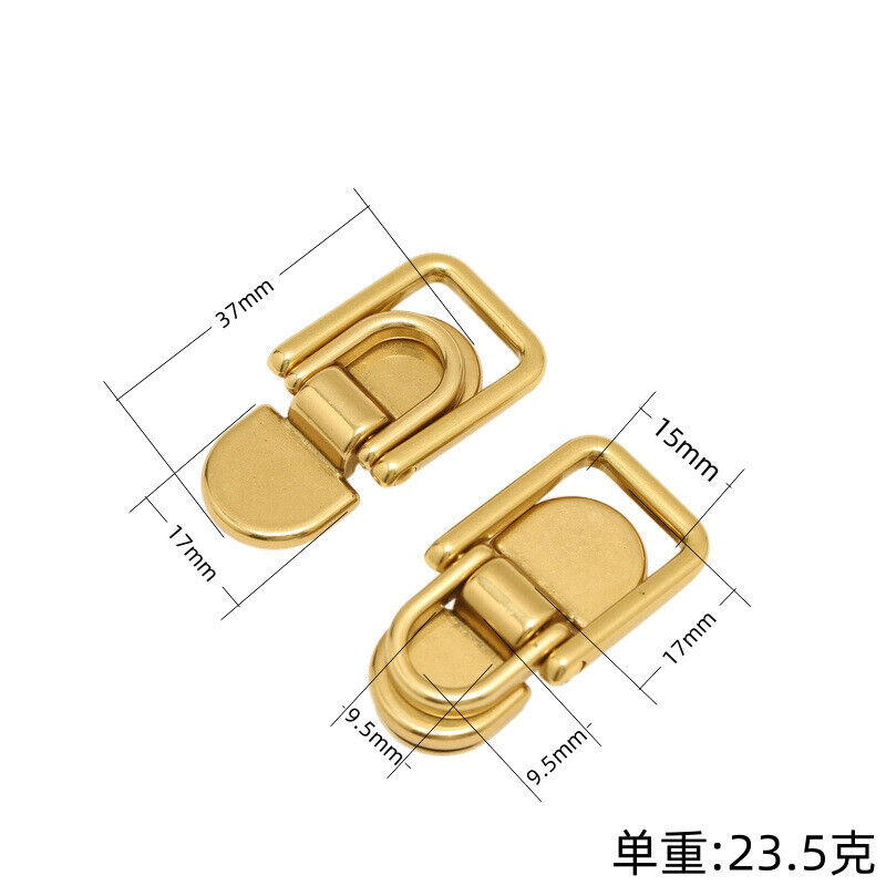 2X Solid Brassm Arch Bridge Hasp D Ring Double Buckle Luggage Bag Accessory DIY