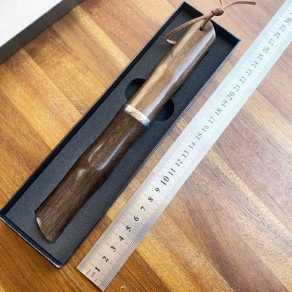Bamboo Shape Hand Forged Damascus Steel Fixed Blade Knife Collectible Gift
