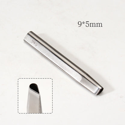 Leather Craft Belt Hole Punch Oval Flat Straight Teardrop Single DIY 440C Tool