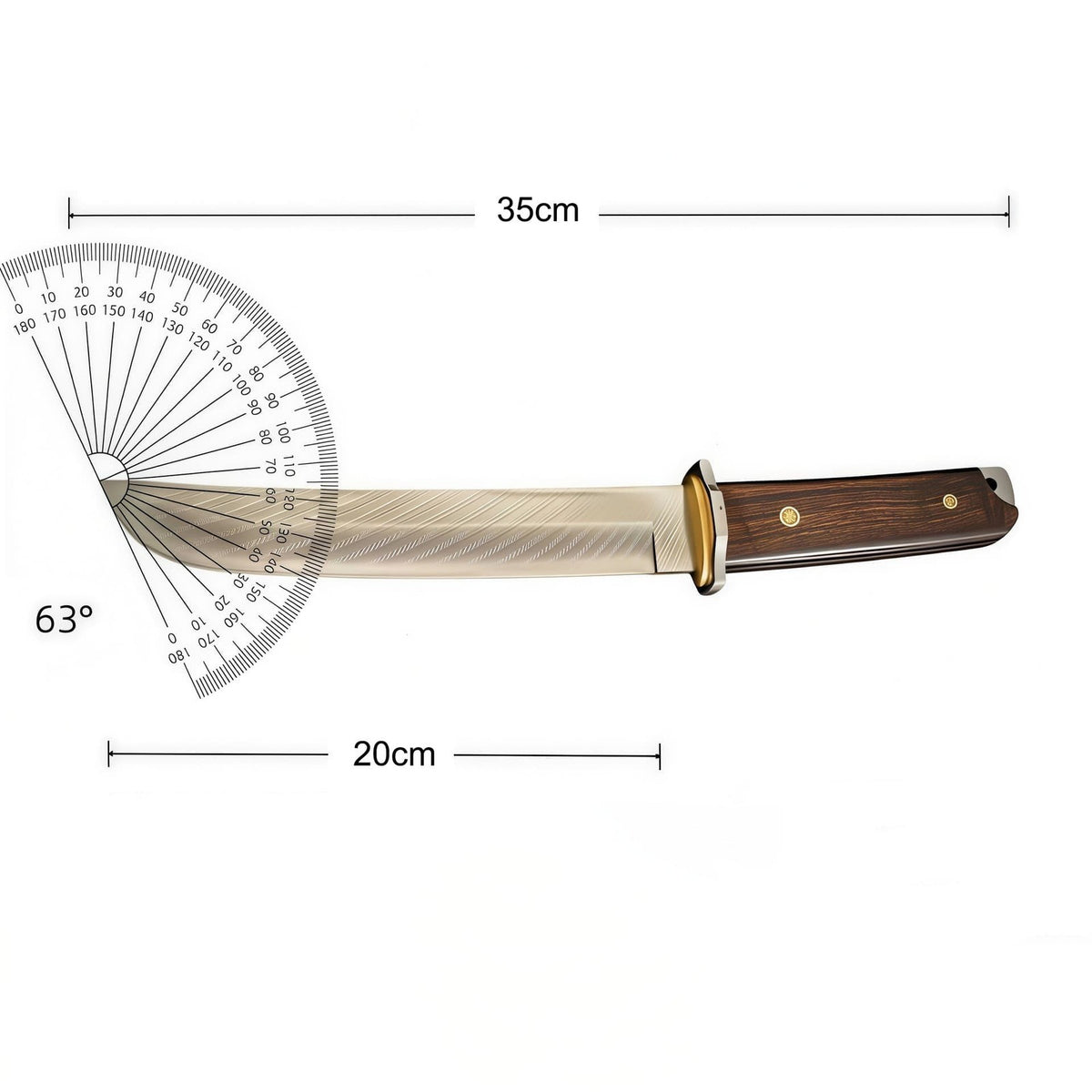 Damascus Steel Fixed Blade Camping Knife Wood Handle w/ Sheath Outdoor Survival