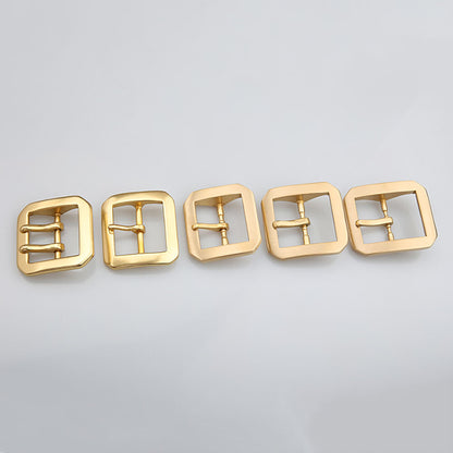 Octagonal Solid Brass Pin Belt Buckle For Men Women Leatherwork Craft DIY 4CM