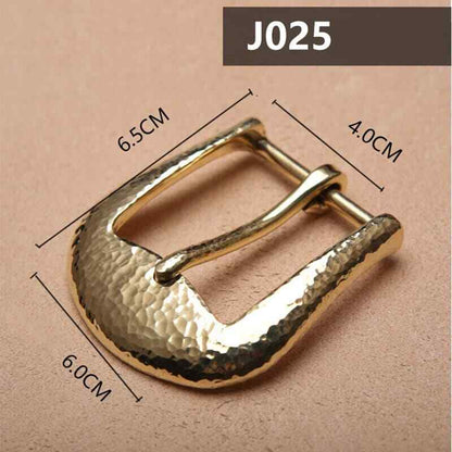 Retro Hammered Striation Solid Brass Pin Belt Buckle for Men Women Leather Craft Diy Making Belt Accessory