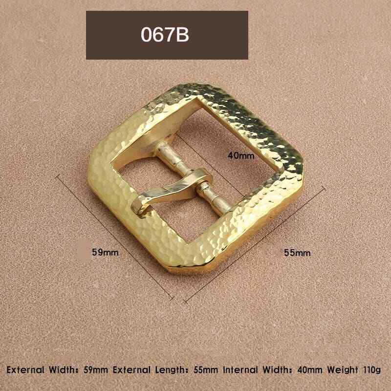 Retro Hammered Striation Solid Brass Pin Belt Buckle for Men Women Leather Craft Diy Making Belt Accessory