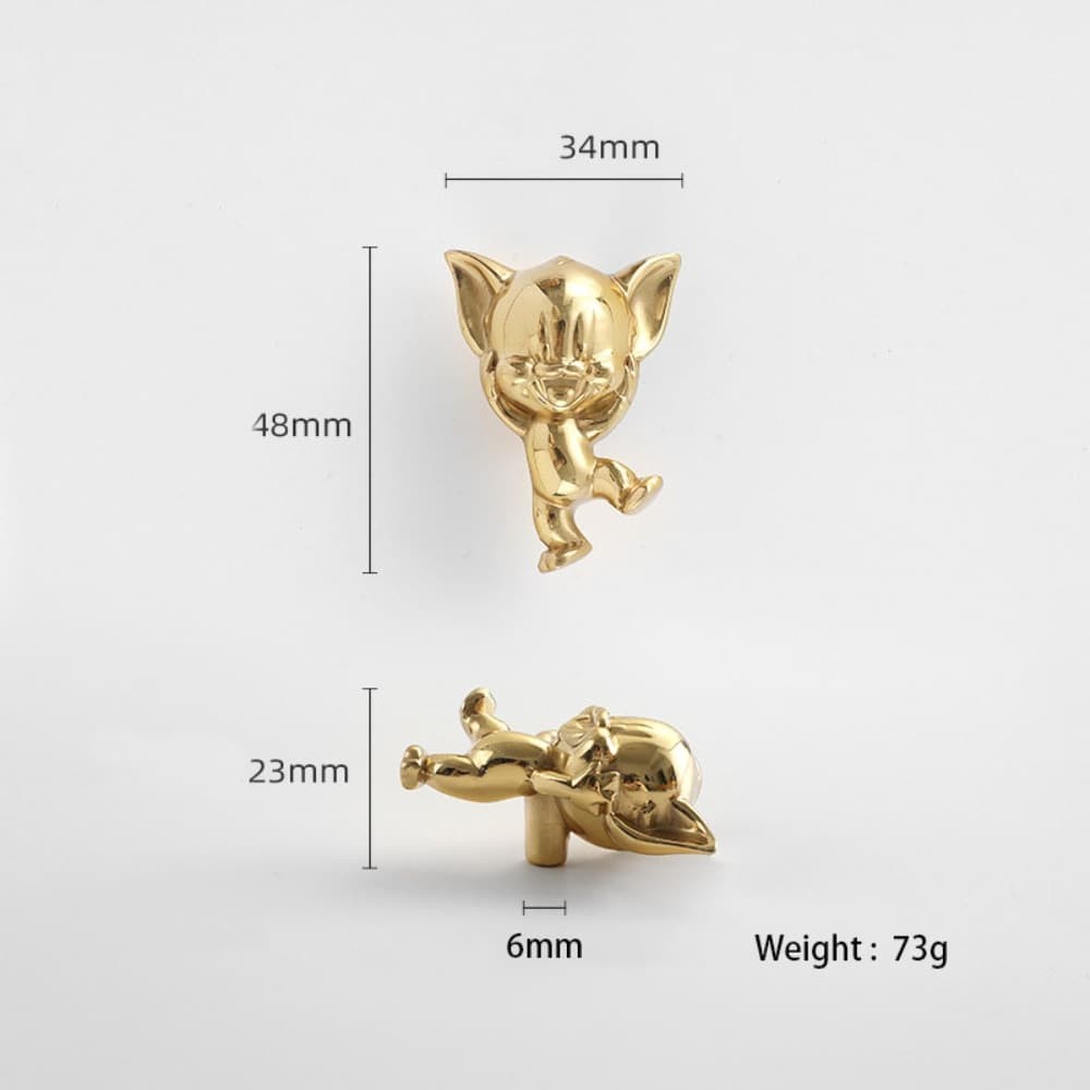 Animal Brass Cabinet Drawer Pull Handle Wardrobe Cupboard Furniture Hardware
