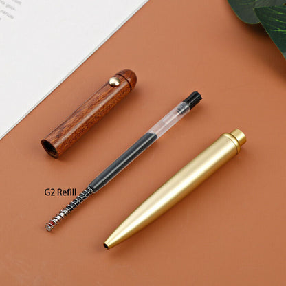 Custom Made Retro Solid Brass Sandalwood Craft Pen G2 Ball Point Pen EDC Gift2