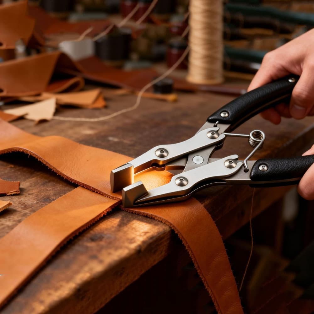 Leather Edge Pressing Pliers Flat Jaw Clamp Tool for DIY Leather Craft Work