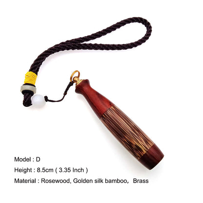 Wooden Craft Mini Bottle With Spoons Keychain Necklace Vials for Storing Herbs
