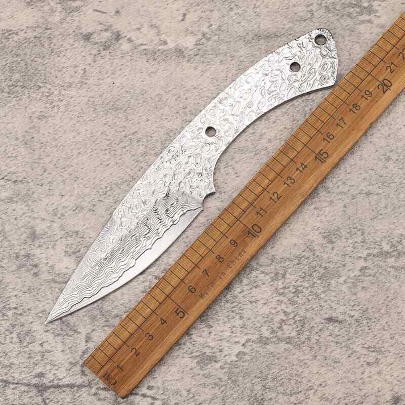 All Damascus Steel Blade Outdoor Knife EDC Damascus Handle Hand Craft DIY