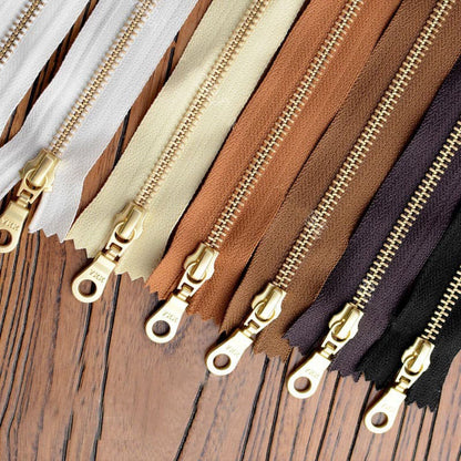 YKK 30cm Size #5 Metal Zipper Brass Pull for DIY Leather Bags Hardware Accessories
