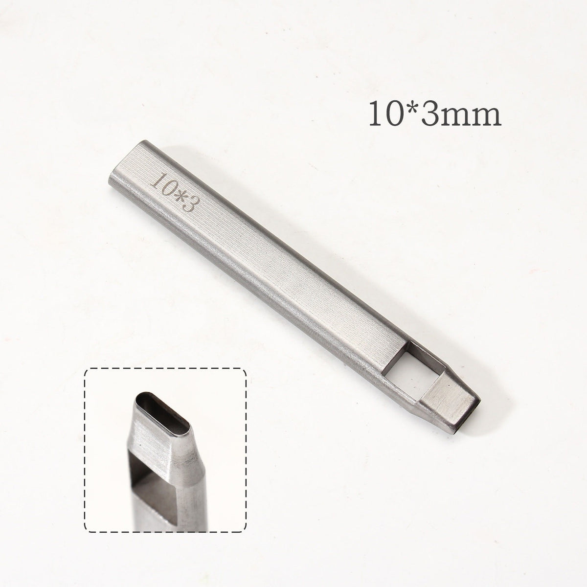 Leather Craft Belt Hole Punch Oval Flat Straight Teardrop Single DIY 440C Tool