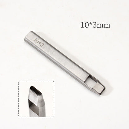 Leather Craft Belt Hole Punch Oval Flat Straight Teardrop Single DIY 440C Tool