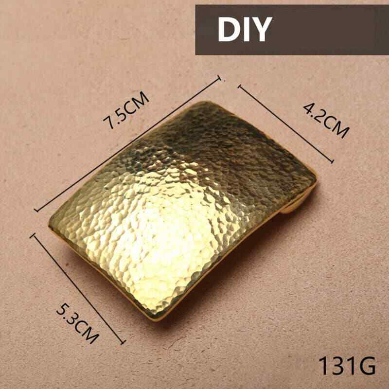 Retro Hammered Striation Solid Brass Pin Belt Buckle for Men Women Leather Craft Diy Making Belt Accessory