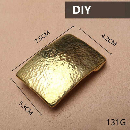 Retro Hammered Striation Solid Brass Pin Belt Buckle for Men Women Leather Craft Diy Making Belt Accessory