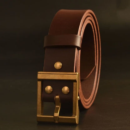Solid Brass Removable Pin Belt Buckle for Leather Belt Handmade Jeans Men's 38mm