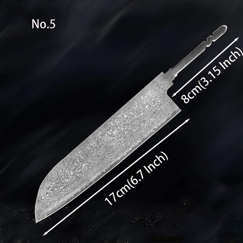 VG10 Damascus Steel Chef Knife Blank Blade DIY Home Hobby Kitchen Knife Material