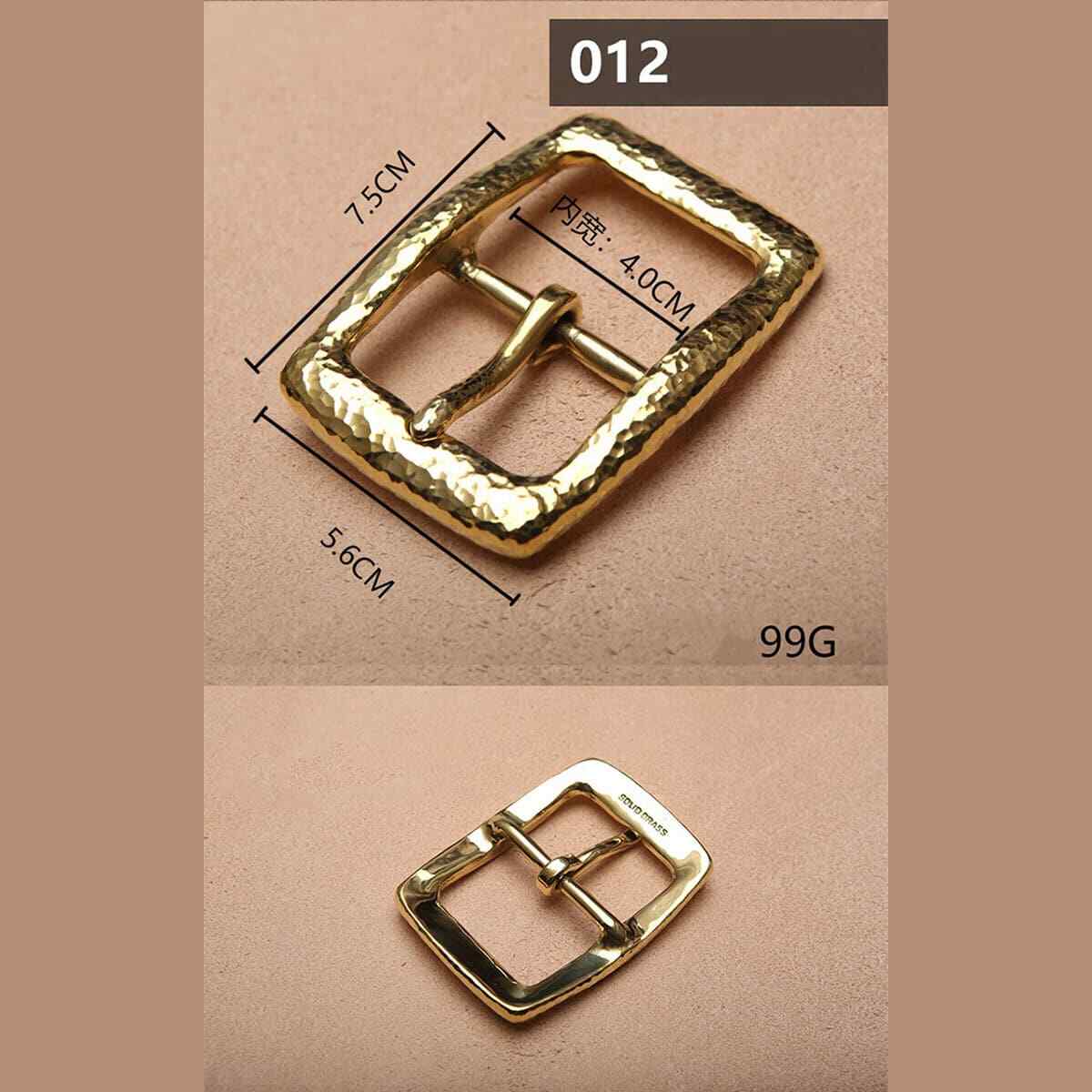 Retro Hammered Striation Solid Brass Pin Belt Buckle for Men Women Leather Craft Diy Making Belt Accessory