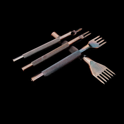 Leather Craft Tools Hole Punches Stitching Punch Diamone Chisel Set  3/4/5/6mm