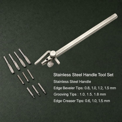 Adjustable Multi Blade Leather Edge Groove Tool Wood Handle Beveler Groover
