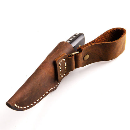 Cowhide Crazy Horse Leather Retro Sheath For Knife Scabbard Cover Belt Clip