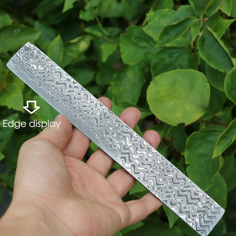 Hard Unfilled Damascus Steel Billet Bar Blank Knife Blade Diy Material