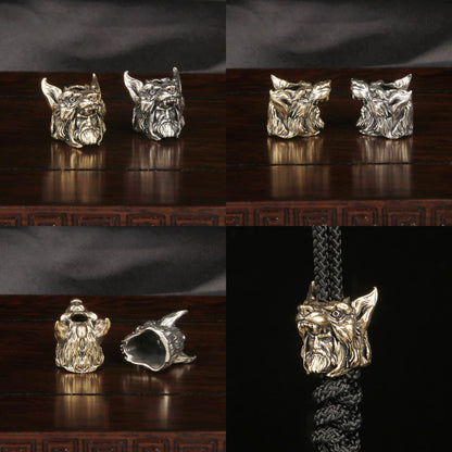 Brass EDC Lanyard Skull Knight Dragon Spartan Wolf Snake Cape Bead Keychain Drop
